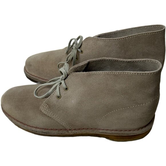 Clarks Originals Desert Boots Mens Size 7.5 Beige Sand Suede Crepe Sole Chukka - Picture 6 of 8